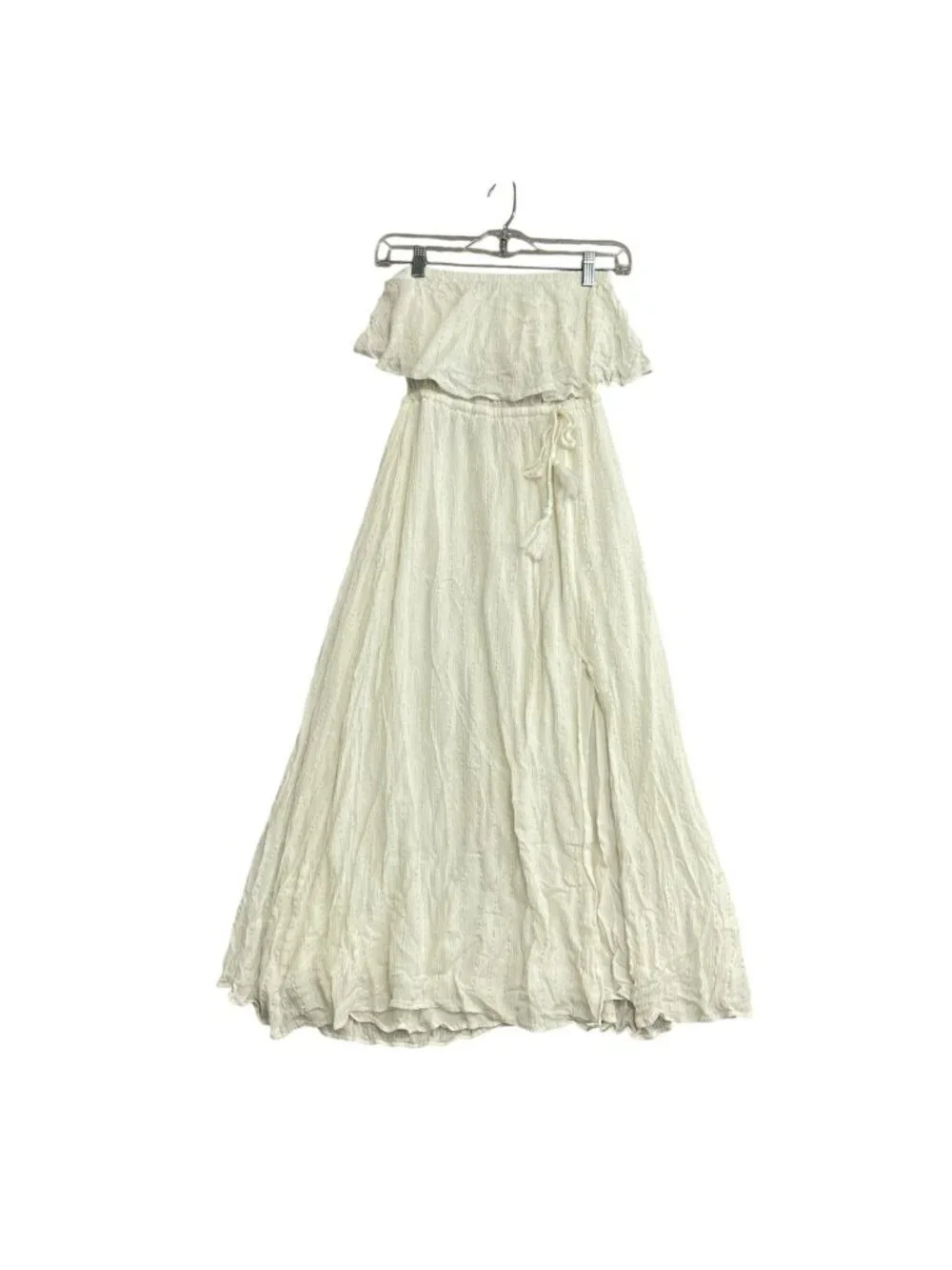 lulus ivory midi dress Ivory Jacquard Strapless Midi Dress | Womens | Medium | 100% Polyester
